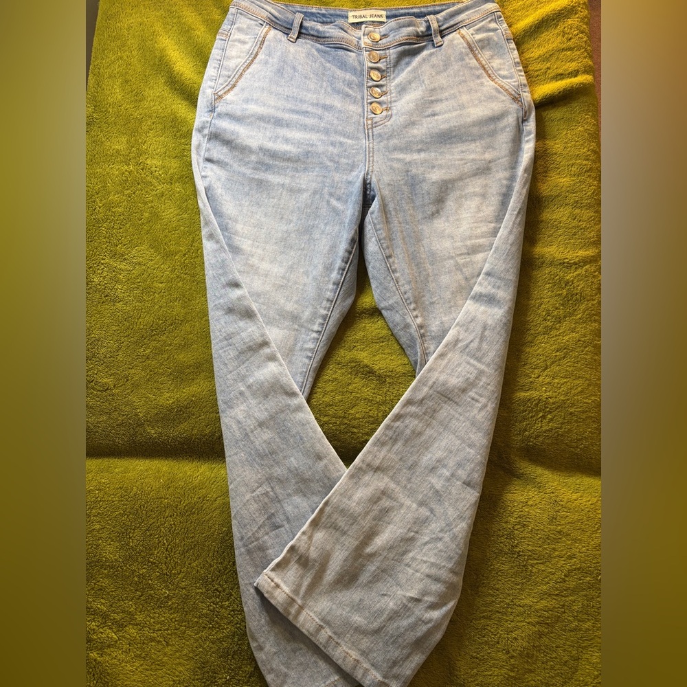 Tribal Light Blue Straight Leg Jeans